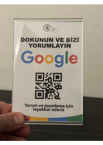 NFC Masa Üstü Google Yorum ve Puan Standı 14,8 cm ‌x 21,0 cm