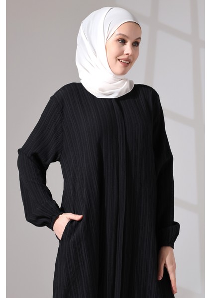 Kadın Bürümcük Kumaş Gizli Fermuarlı Ikili Takım Hac Umre Kıyafeti Siyah indirimleri