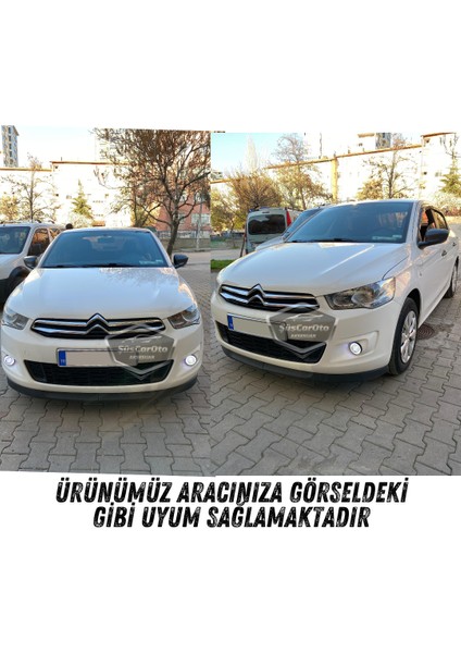 Citroen C Elysee 2012-2023 Uyumlu Üniversal Mercekli Angel Sis Farı Metal Su Geçirmez 76 mm Turuncu Halkalı Gündüz Farı Angel Eyes 2 Adet