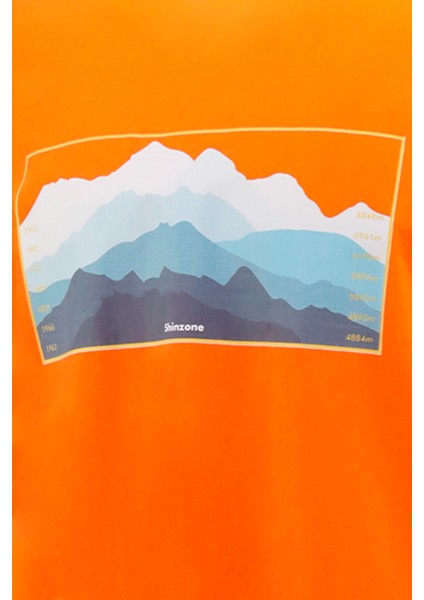 Erkek Bisiklet Yaka Standart Fit Göğüs Baskılı Turuncu T-Shirt fiyatları
