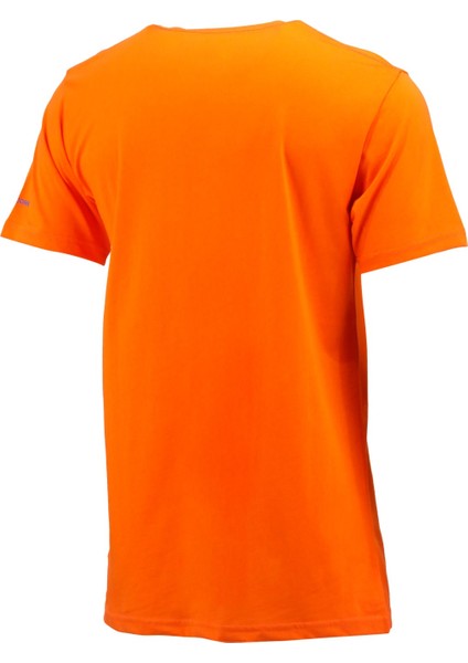 Erkek Bisiklet Yaka Standart Fit Göğüs Baskılı Turuncu T-Shirt fırsatları