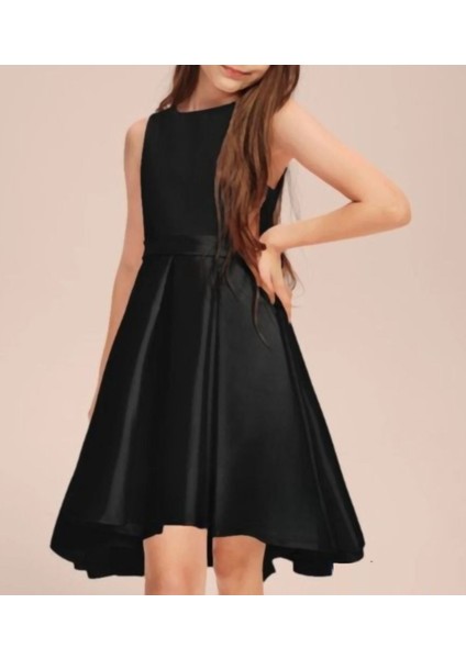 Kız Çocuk Siyah Zarif Kısa Asimetrik Elbise Doğum Günü Balo Mezuniyet Elbise fiyatları