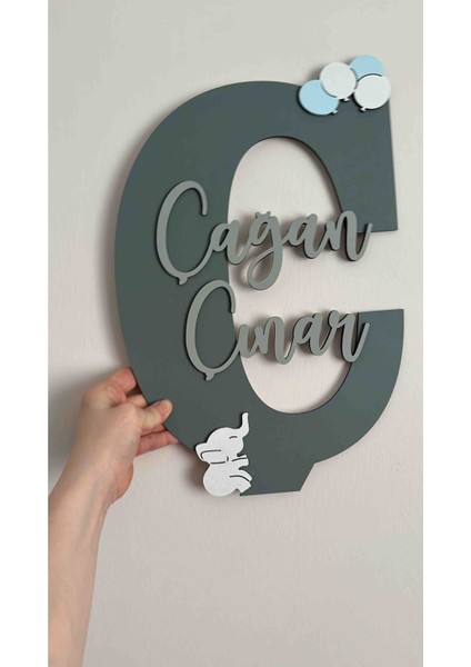 Çocuk ve Bebek Odası Harf Kapı ve Duvar Süsü Pano Isimlik