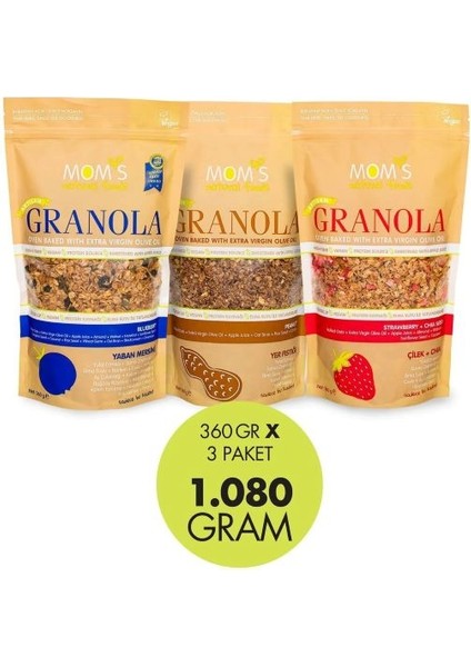 3'lü Granola Y.Mer360G / YerF360G / Çilek360G
