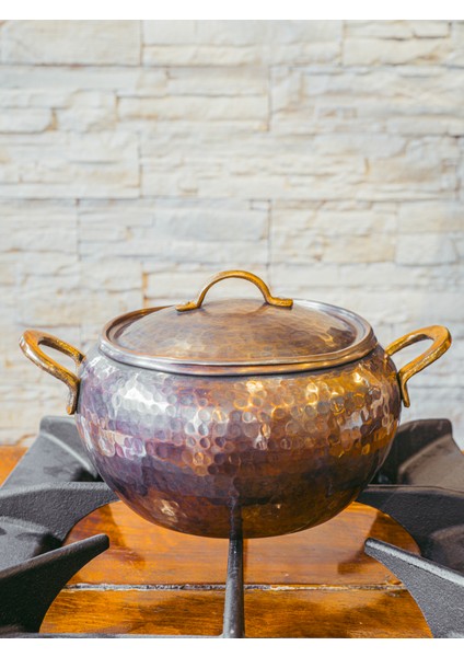 Bakır Güveç Tenceresi Modern 19 cm Oksit Renk
