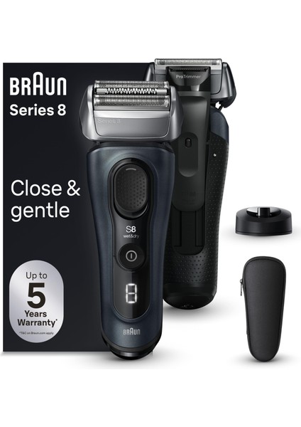 Series 8 Elektrikli Tıraş Makinesi, Şarj Standı, Islak ve Kuru, 8513S, Gri
