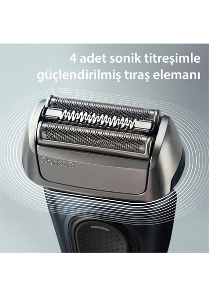 Series 8 Elektrikli Tıraş Makinesi, Şarj Standı, Islak ve Kuru, 8513S, Gri