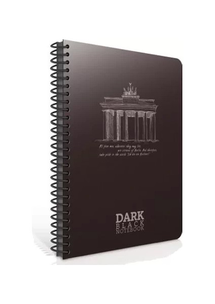 Dark Sert Kapak Siyah Defter 19 x 26 Düz 80 Yaprak 6711