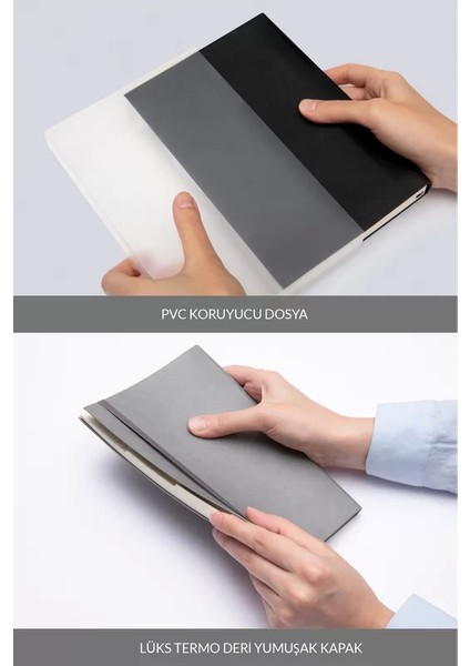Tavoite A5 Tarihsiz Planlayıcı Defter 14 x 21 cm 256 Yaprak Gri