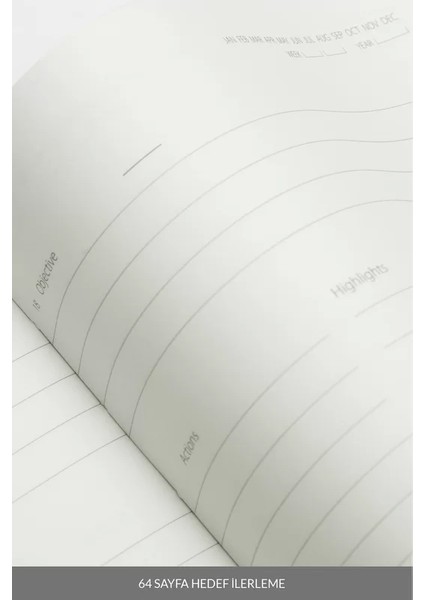 Tavoite A5 Tarihsiz Planlayıcı Kumaş Sert Kapak Defter 14 x 21 cm 256 Yaprak Açık Gri