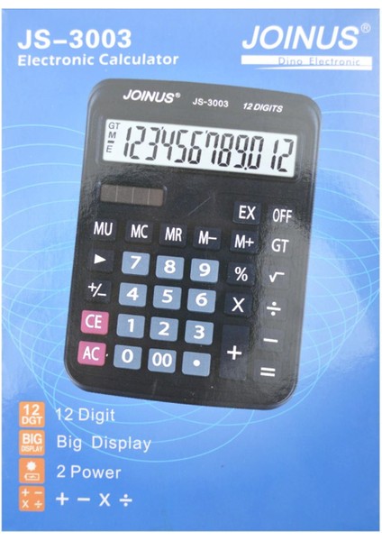 12 Haneli Masaüstü Hesap Makinesi (JS-3003)