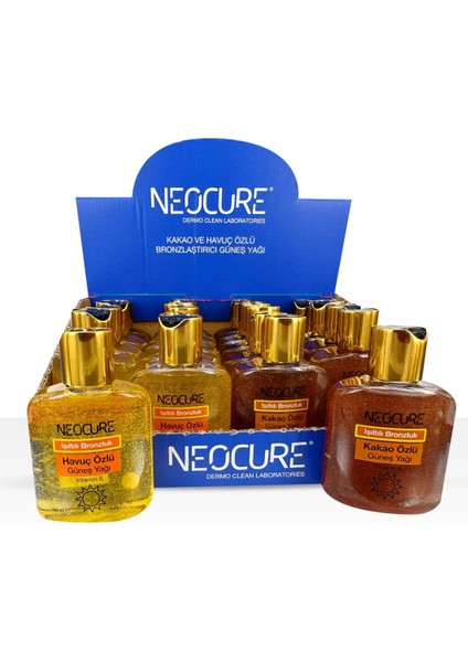 Neocure Işıltılı Bronzluk Havuç Özlü Güneş Yağı 100 ml + Kakao Özlü Güneş Yağı 100 ml