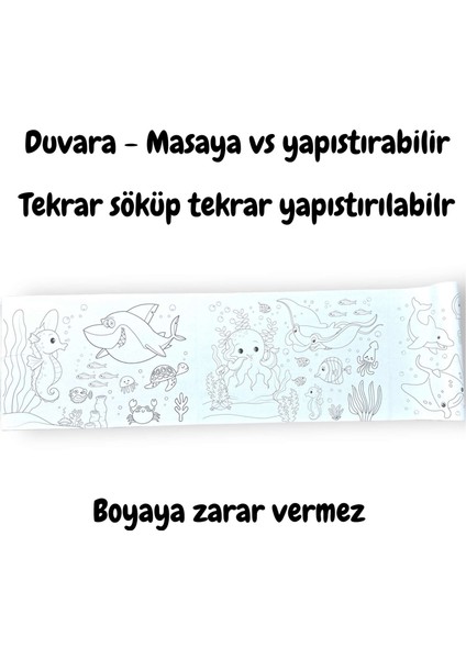 Yapışkanlı Boyama Rulosu Sea World 86X20 cm