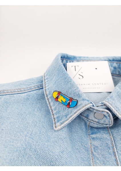 Rozet Metal Broş Yaka Okul Çantası Kıyafet Şapka Takı Aksesuar Kaykay Kayak Skateboard Klips Rosette fiyatları