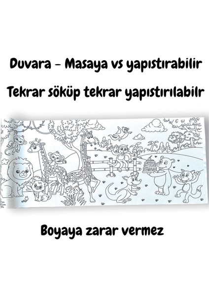 Yapışkanlı Boyama Rulosu Anımal Paradıse 200X30 cm