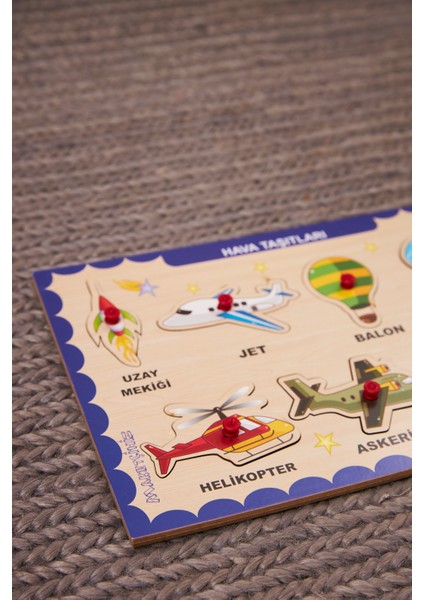 Hava Taşıtları Puzzle Eğitici Ahşap Tutmalı Yapboz fiyatları