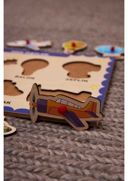 Hava Taşıtları Puzzle Eğitici Ahşap Tutmalı Yapboz modelleri