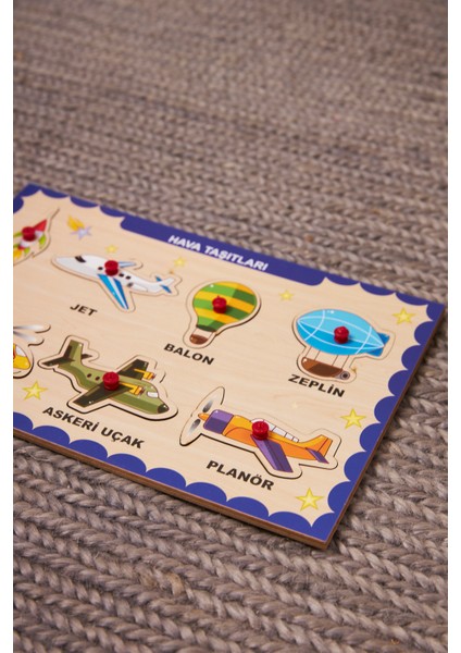 Hava Taşıtları Puzzle Eğitici Ahşap Tutmalı Yapboz indirimleri