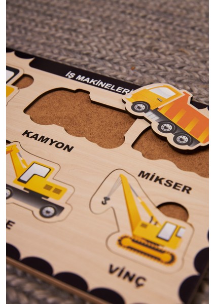 Iş Makinalarım Puzzle Ahşap Bul Tak Yapboz