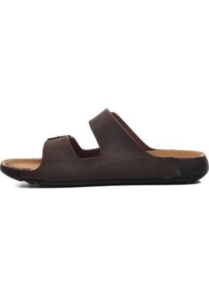 66.001 Kahve Çift Bantlı Erkek Terlik fiyatları