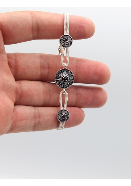 Yöresel Model Mardin Hasırı 925 Ayar Gümüş Bileklik 201023211 fırsatları