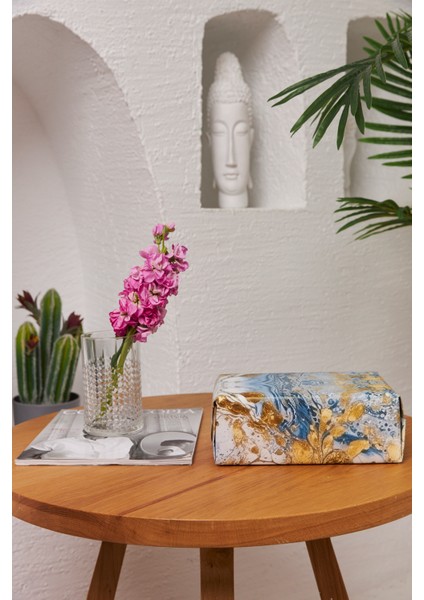 Hediye Paketleme Kağıdı 40 Adet Özel Ebruli Baskılı Pelur 24 x 34 cm