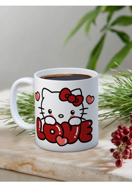 Baskılı Kupa Bardak Seramik Mug - Sevimli Love