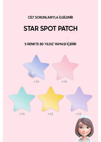 Star Spot Akne Patch 5 Renk