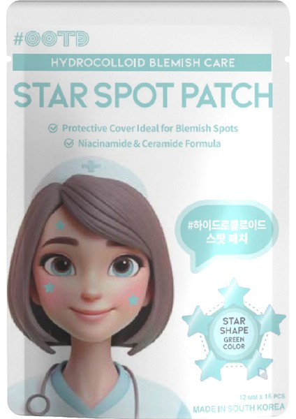 Star Spot Akne Patch Yeşil Renk