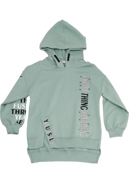 Taş Baskılı Kapüşonlu Sweatshirt