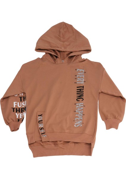 Taş Baskılı Kapüşonlu Sweatshirt modelleri