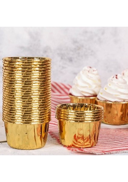 Gold Folyo Kek Kapsülü (25 Adet)