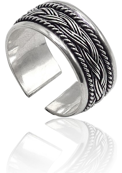 Örgü Model 925 Ayar Gümüş Erkek Yüzük 201023203