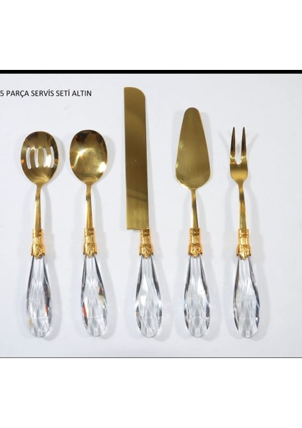 Damla 5’li Tamamen Gold Servis Seti