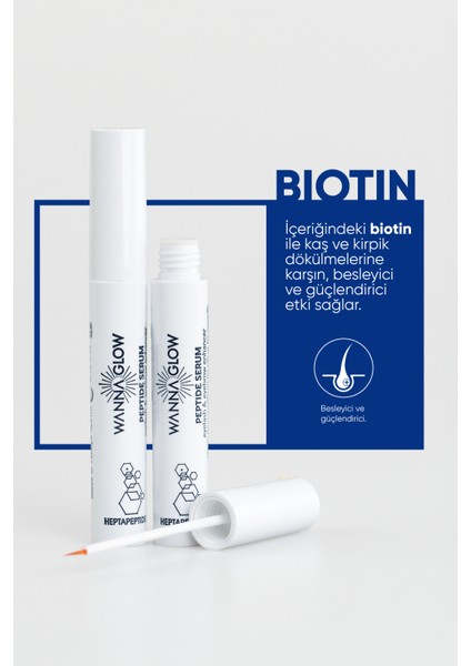 Wanna Glow Kaş ve Kirpik Güçlendirici Biotin İçerikli Peptid Serum