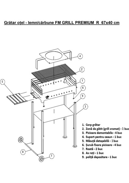 Fm Grill Mangal Izgara Premium R 67x40 cm