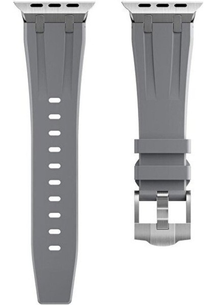 Apple Watch Uyumlu 42 44 45 49MM Lüks Rubber Silikon Kordon