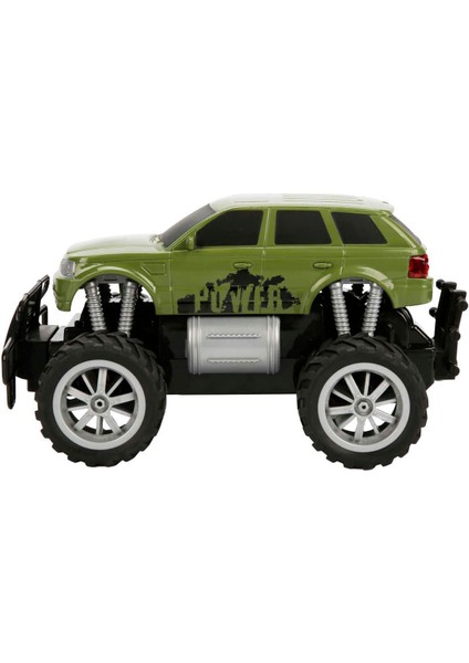 1:18 Uzaktan Kumandalı Jumbo Wheels USB Şarjlı Araba 26 cm - Yeşil Jeep modelleri