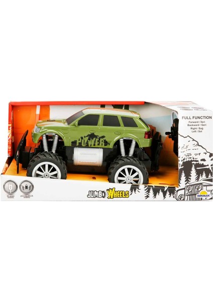 1:18 Uzaktan Kumandalı Jumbo Wheels USB Şarjlı Araba 26 cm - Yeşil Jeep indirimleri