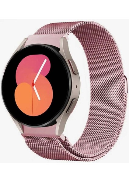 Samsung Galaxy Watch 4/5/5 Pro/6 Tam Uyumlu Metal Hasır Kordon Kavisli Tasarım Kayış