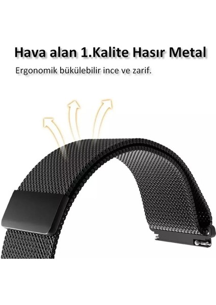 Samsung Galaxy Watch 4/5/5 Pro/6 Tam Uyumlu Metal Hasır Kordon Kavisli Tasarım Kayış fırsatları