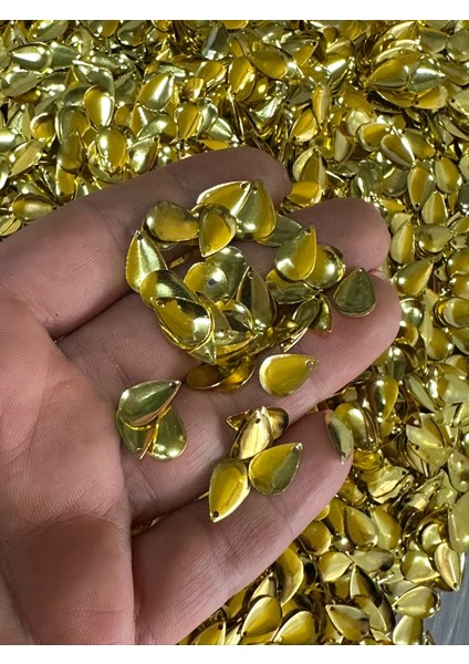 1 cm 10 Gr Delikli Çelik Altın Sarısı Damla Takı Küpe Kolye Halhal Aksesuarı fiyatları
