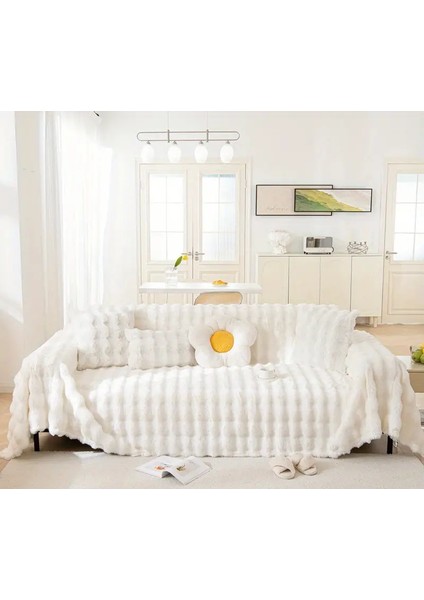Kalın Peluş Klasik Kürklü Koltuk Örtüleri (1 Adet) Uçlu Koltuk Örtüsü Için Parça Ölçüsü 160 x 300 cm