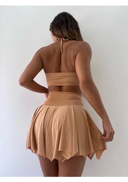 Bej Mikro Kumaş Etek Büstiyer Ikili Takım fiyatları