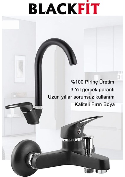 Siyah Robot Tepe Duş Seti Mix Siyah Banyo Lavabo Bataryası Seti Banyo Çeşmesi