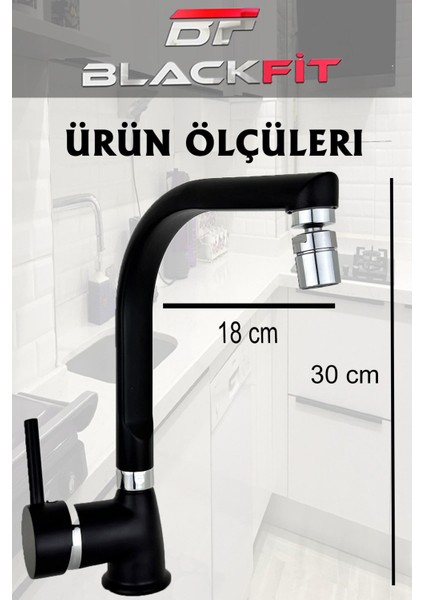 Siyah Oynar Başlıklı Mutfak Eviye Bataryası Çift Su Girişli Pirinç 5 Yıl Garantili modelleri