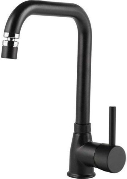 Evıe Siyah Delta Series Oynar Perlatörlü Mutfak Eviye Bataryası Musluk