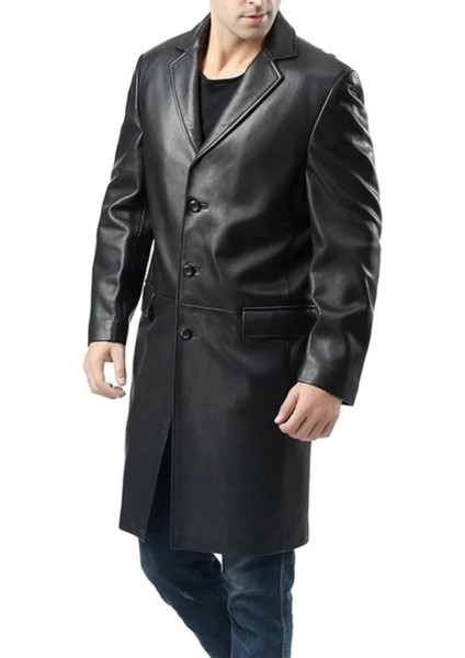 Deri Zik Uzun Ceket modelleri