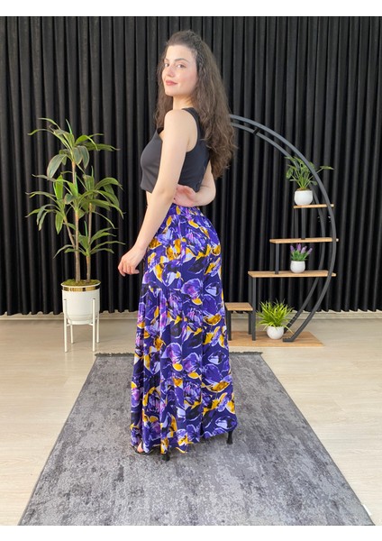 Espoirplus Kadın Çiçek Desenli Büzgülü Likralı Dokuma Pantolon Etek fiyatları