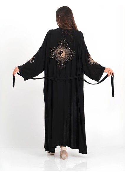 Yin Yang Nakışlı Kimono